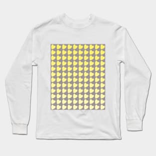 Trendy Yellow and Gray Heart Gradient Pattern Long Sleeve T-Shirt